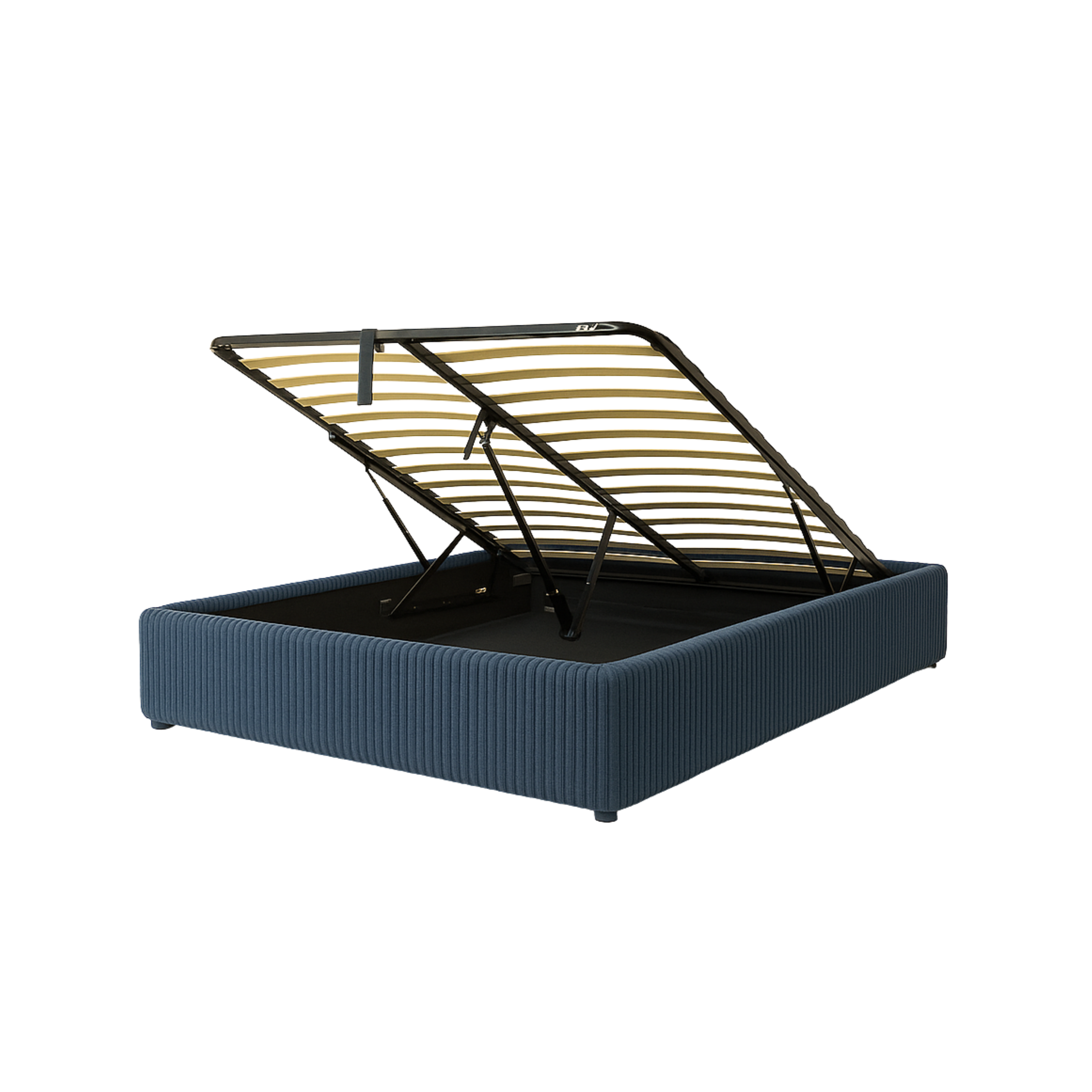 Futura originelles Stauraumbett mit Hubbett, schicker Stoffbezug in Sand: automatisches Öffnen per Fernbedienung und flexibler Lattenrost aus Holz