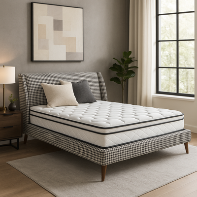 Vintage-Paket: Retro-Chic-Bett und Caesar-Matratze