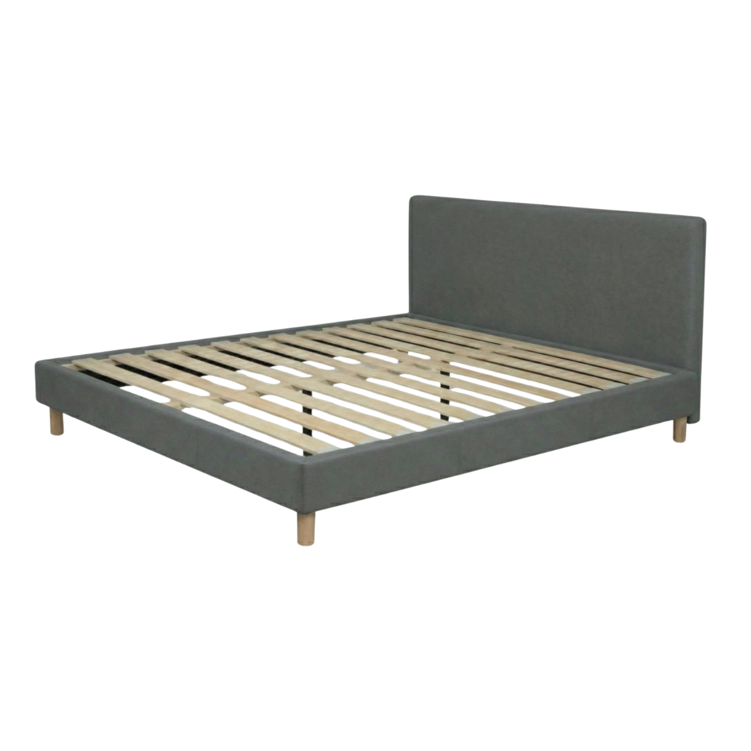 Faux leather bed, headboard, wooden slatted base - Prince Collection