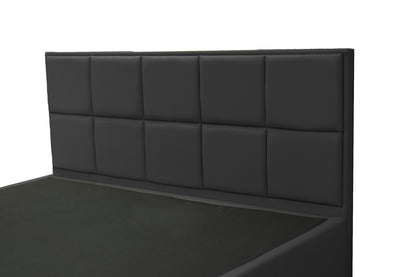Innovatives VariLuxe-Bett - Austauschbares Kopfteil: Kunstleder und Lattenrost aus Holz