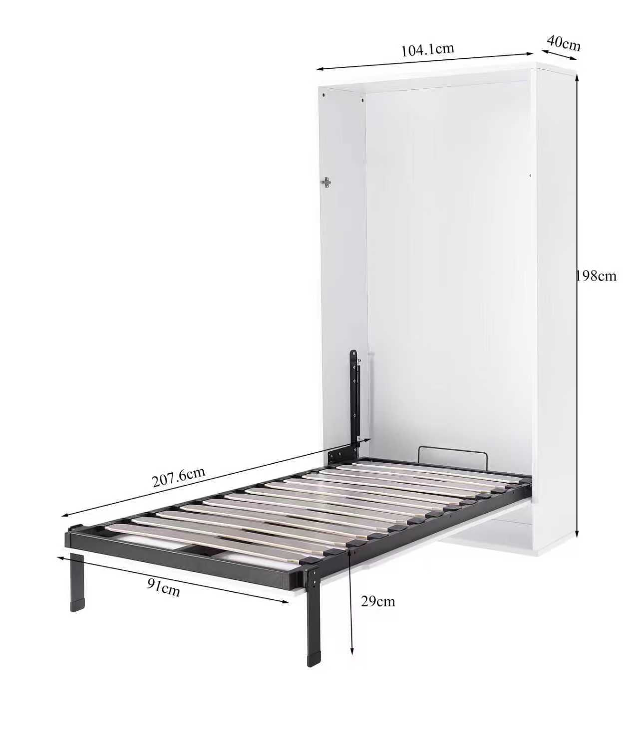 Lit mural escamotable, armoire-lit verticale à ouverture manuelle - Collection modulable