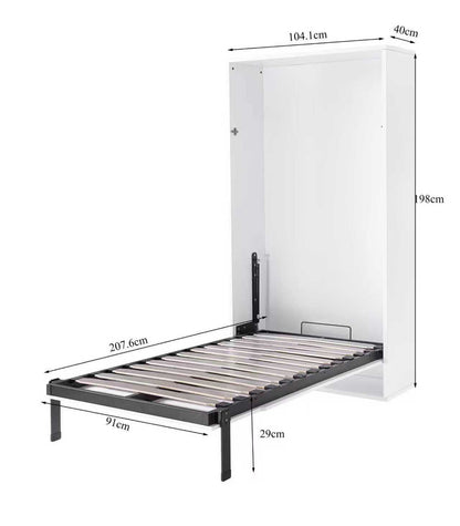Lit mural escamotable, armoire-lit verticale à ouverture manuelle - Collection modulable