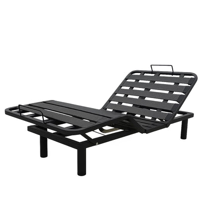 Pack lit électrique orthopédique à lattes en tissu gris clair  Orthoflex : matelas inclus