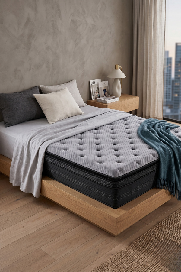 Matelas ressorts ensachés avec double surmatelas mémoire de forme - Collection Nuage