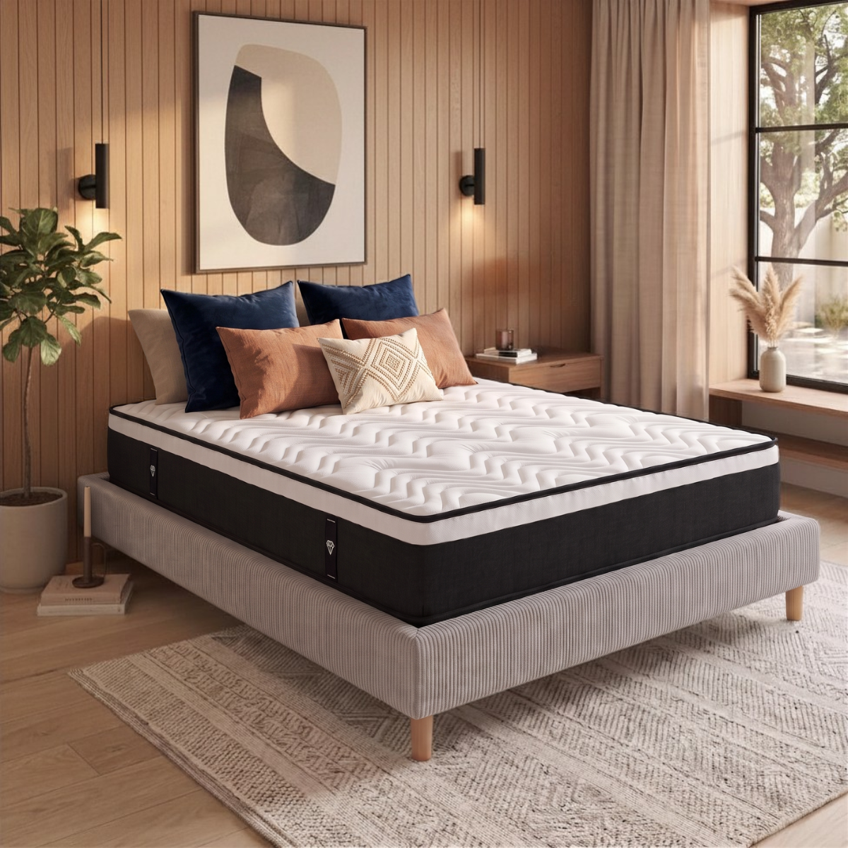 Memory foam and 3-zone pocket spring mattress - Black Diamond Collection