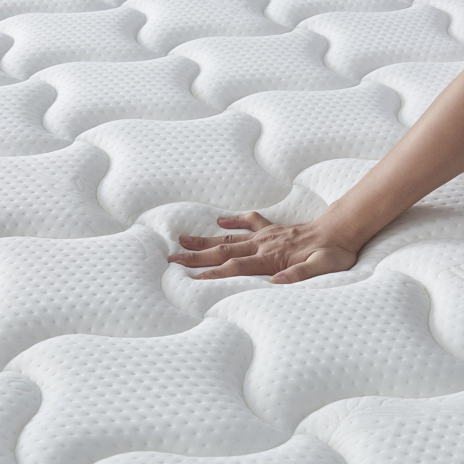 Ensemble sommier tapissier blanc et matelas confort - Collection Tapissier