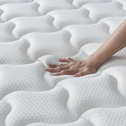 Ensemble sommier tapissier blanc et matelas confort - Collection Tapissier
