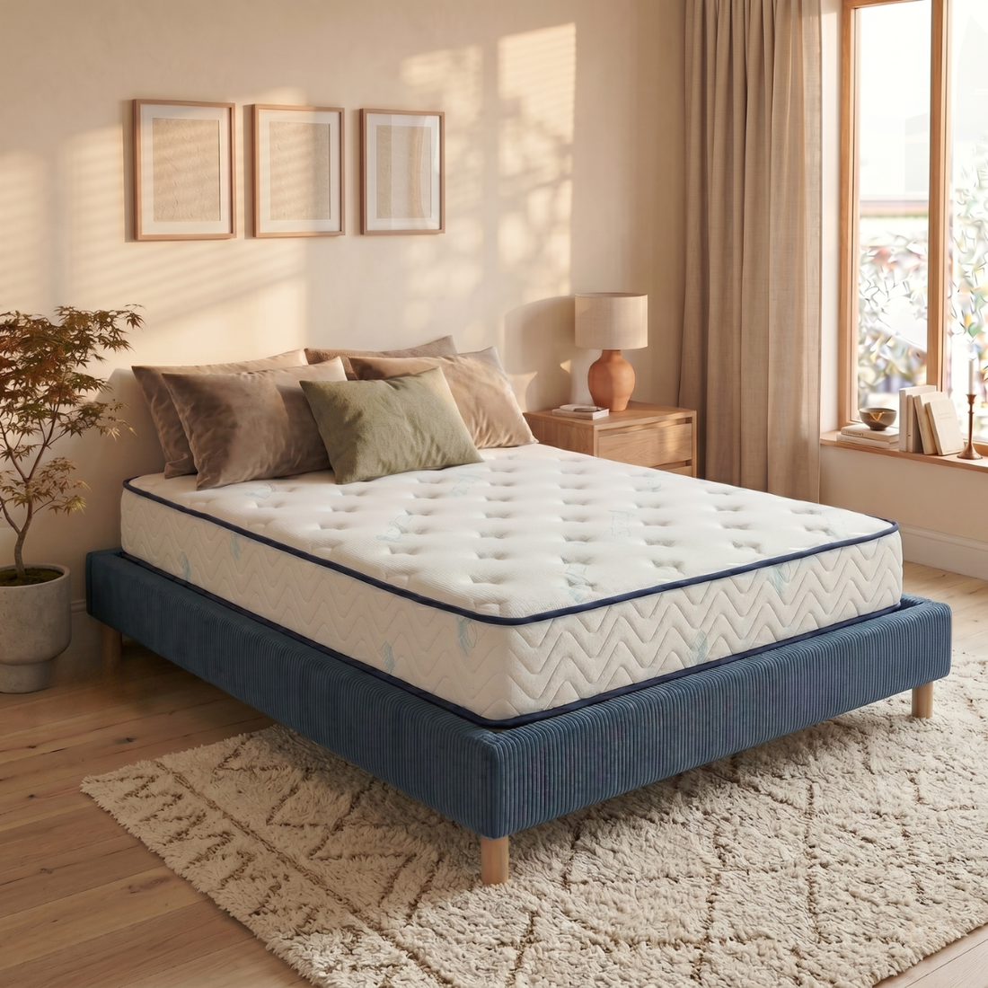 Memory foam mattress with cooling gel - Blue Nano Gel Collection