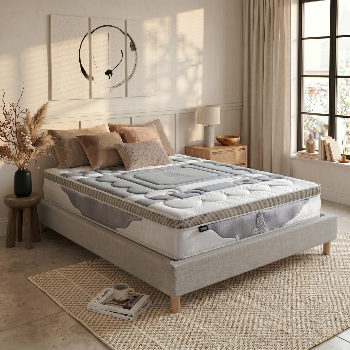 Matelas surmatelas latex intégré, série limitée - Collection Platinium