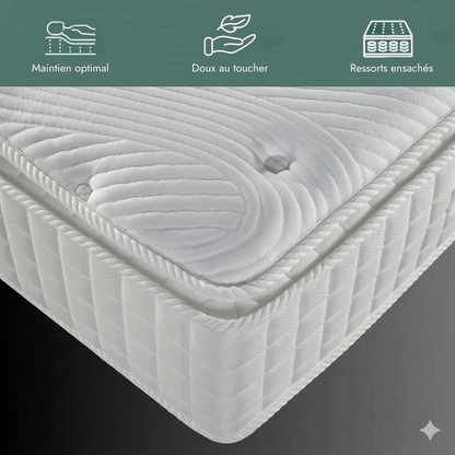 Latex, spring, and memory foam mattress, 27 cm thick, lightweight and joint-relieving - Perle Collection