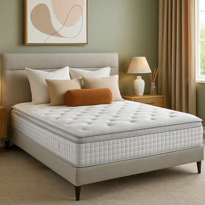 Latex, spring, and memory foam mattress, 27 cm thick, lightweight and joint-relieving - Perle Collection