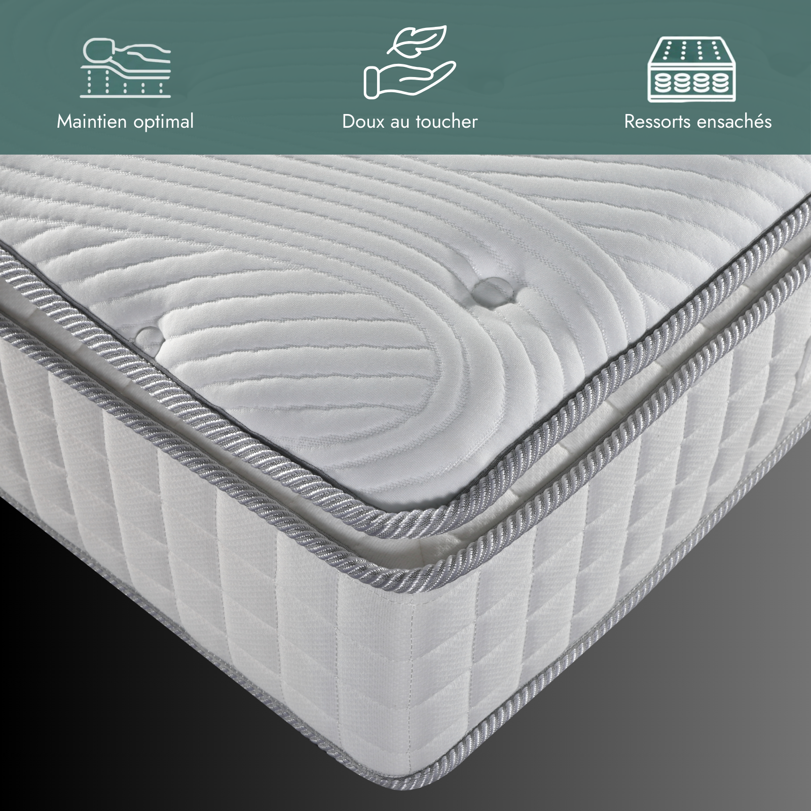 Matelas latex, ressorts, mémoire de forme - Collection Perle