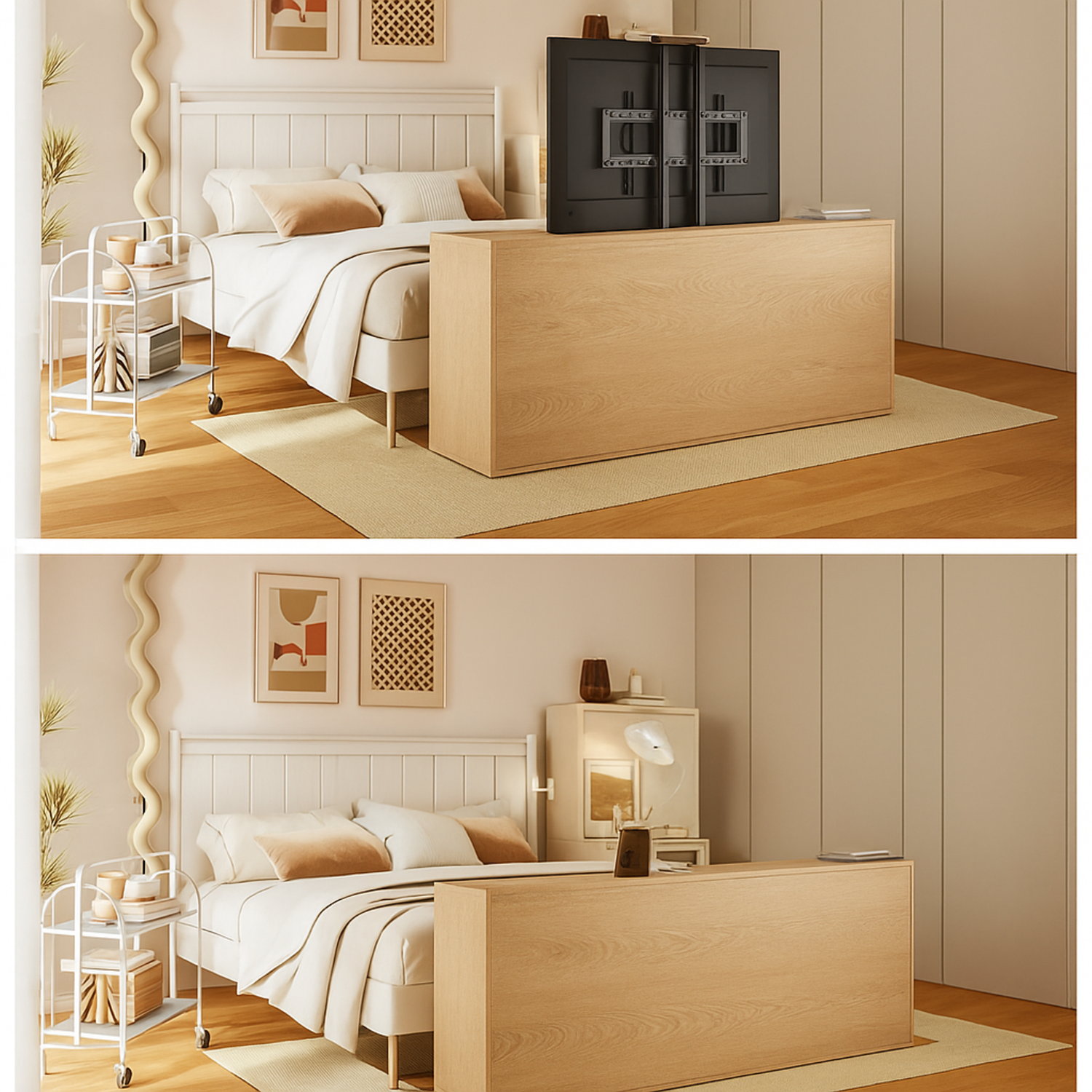 Console TV design : meuble TV motorisé avec télécommande sans fil - Collection Palace