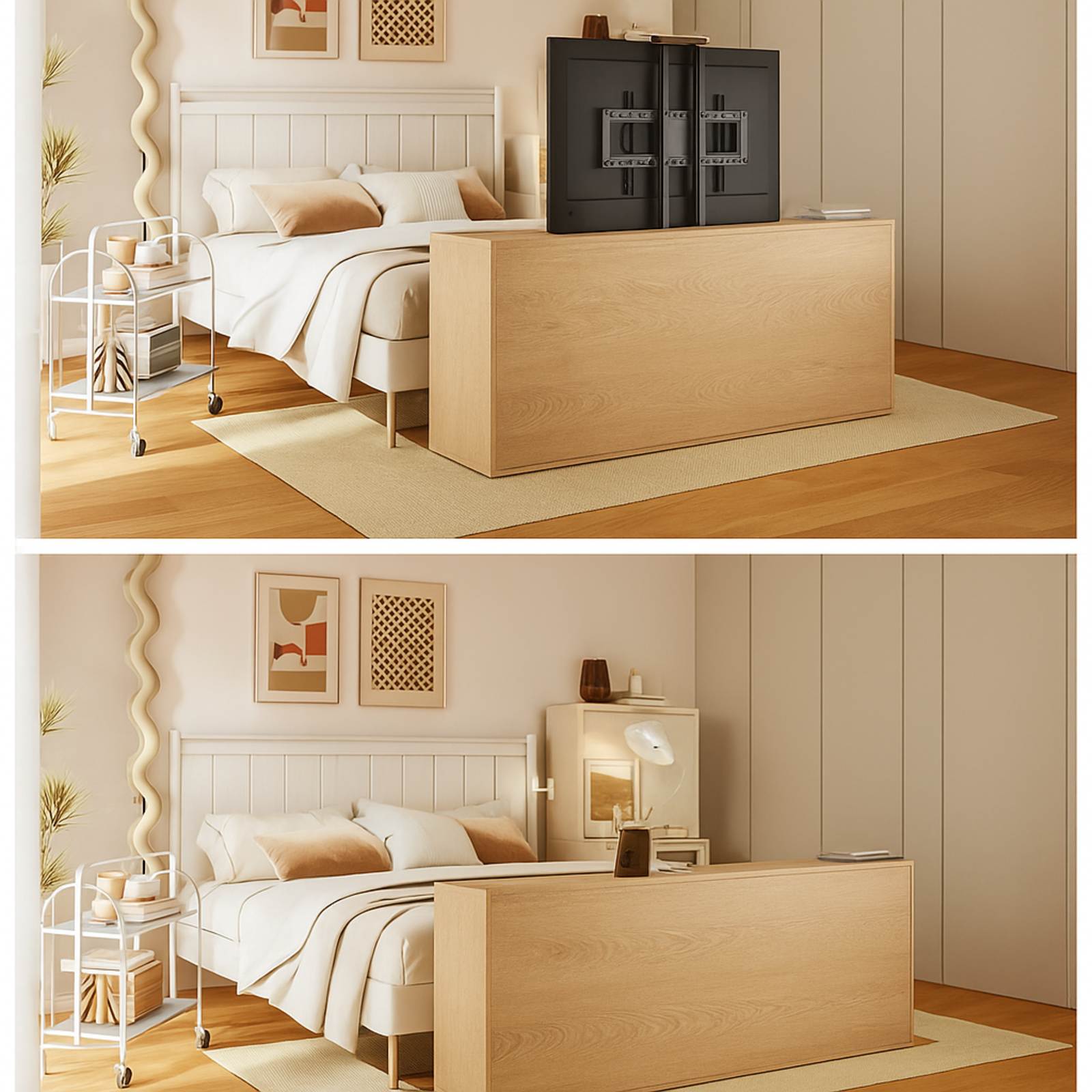 Console TV design : meuble TV motorisé avec télécommande sans fil - Collection Palace