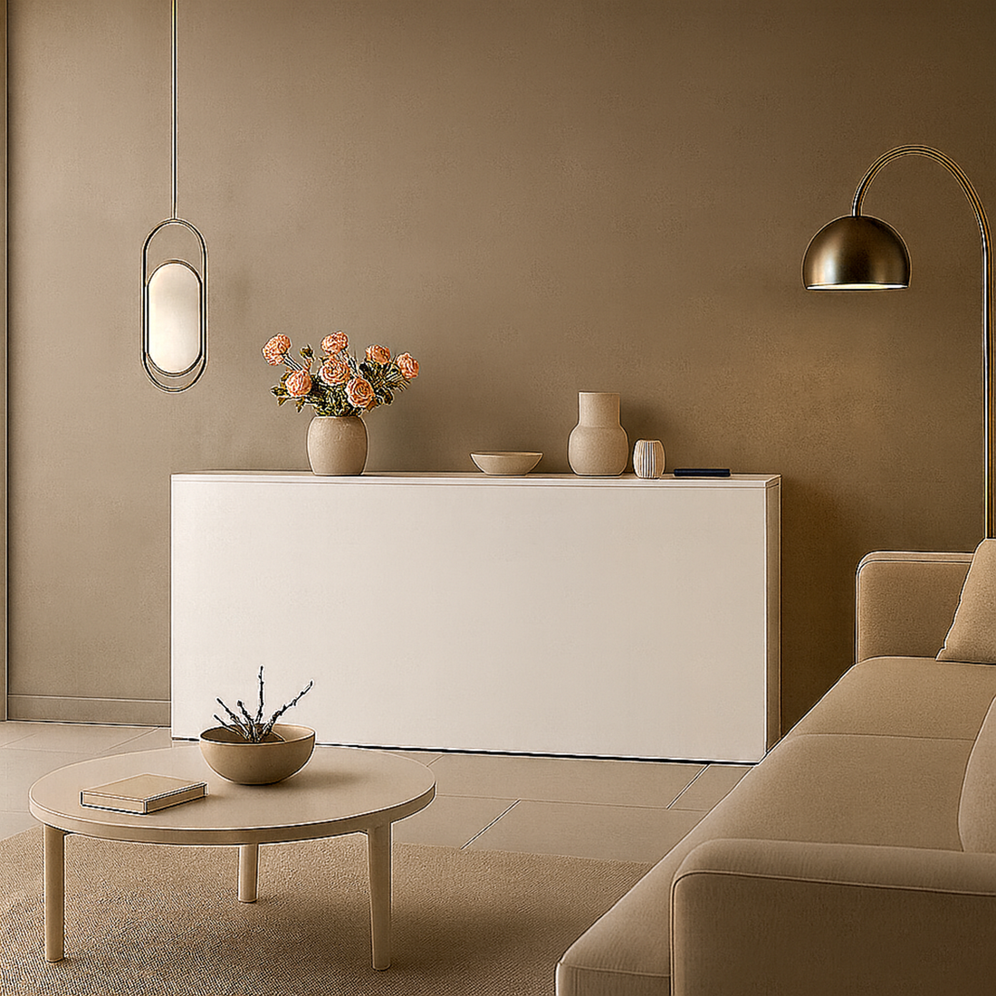 Console TV design : meuble TV encastrable avec télécommande sans fil - Collection Palace