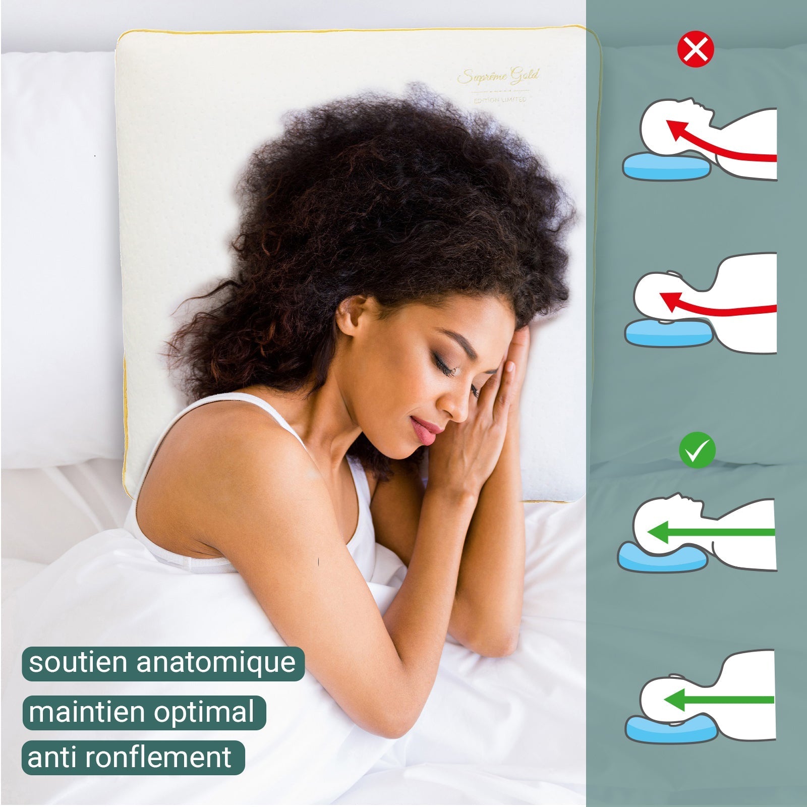 Pack Promo Emeraude : Couette &amp; Oreillers 40 x 70 cm et 60 x 60 cm