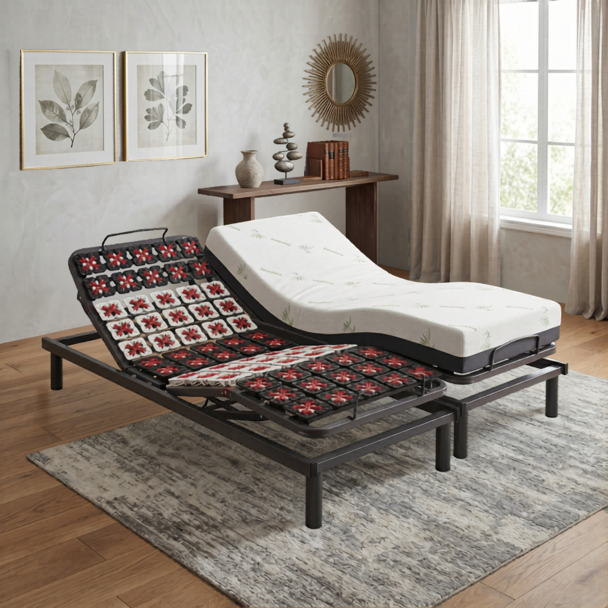 Sommier électrique, orthopédique à plots, matelas relaxation inclus - Collection Technoflex