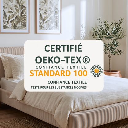 Parure de lit en lin naturel, linge haut de gamme, respirant et durable - Collection Lin