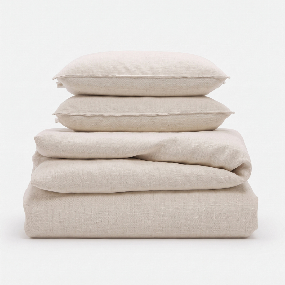 Parure de lit en lin naturel, linge haut de gamme, respirant et durable - Collection Lin