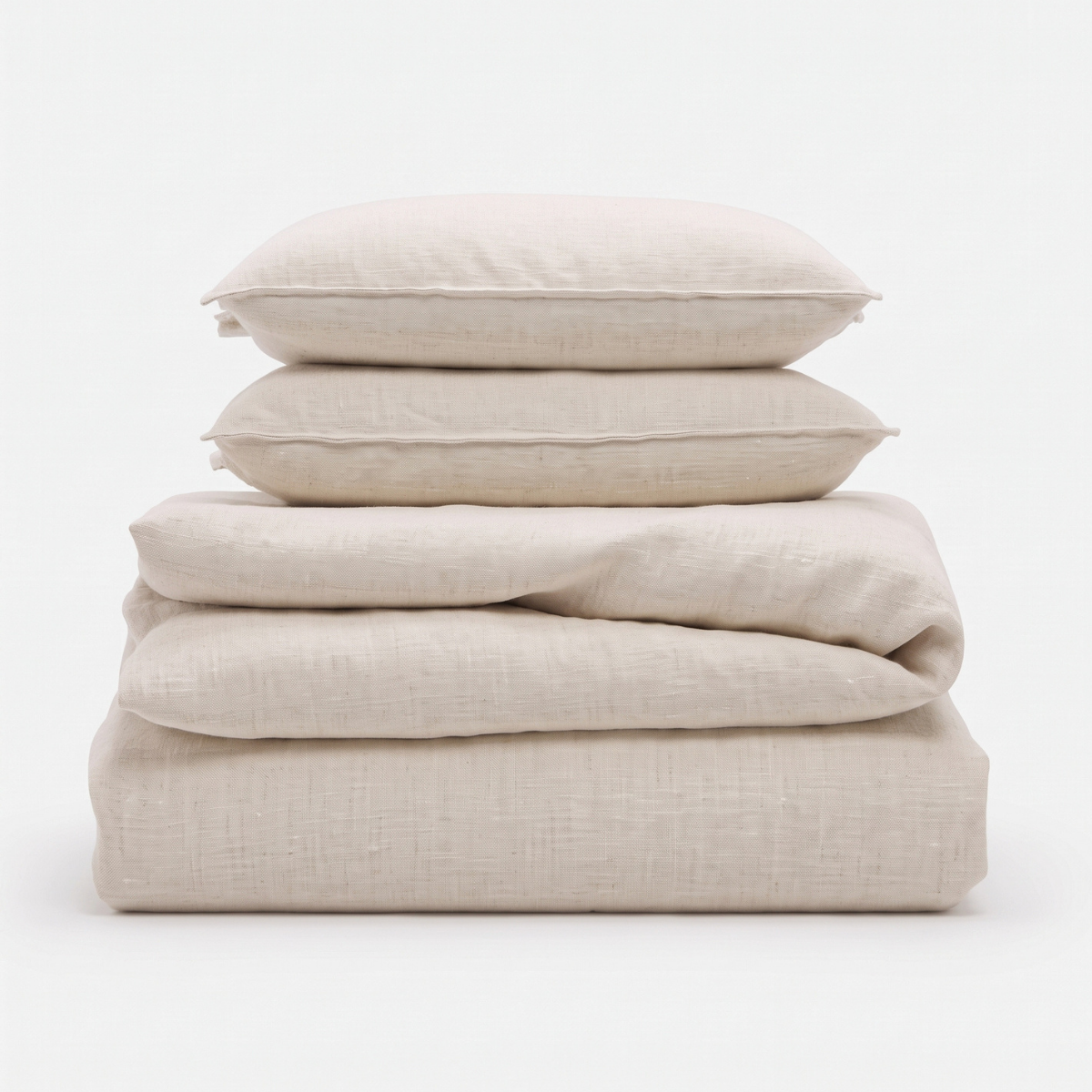 Parure de lit en lin naturel, linge haut de gamme, respirant et durable - Collection Lin