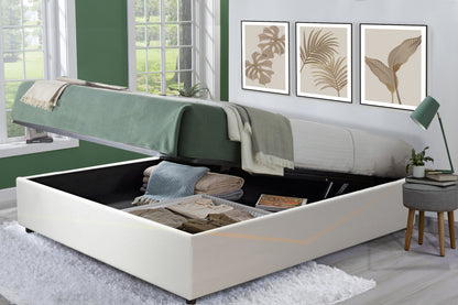 Vegas Bett mit Stauraum: Untergestell aus Kunstleder oder Stoff mit flexiblen Latten