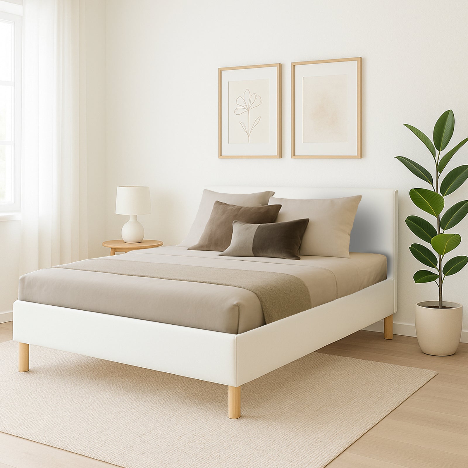Skandinavisches Stoffbett Marquis: flexibler Lattenrost aus Holz