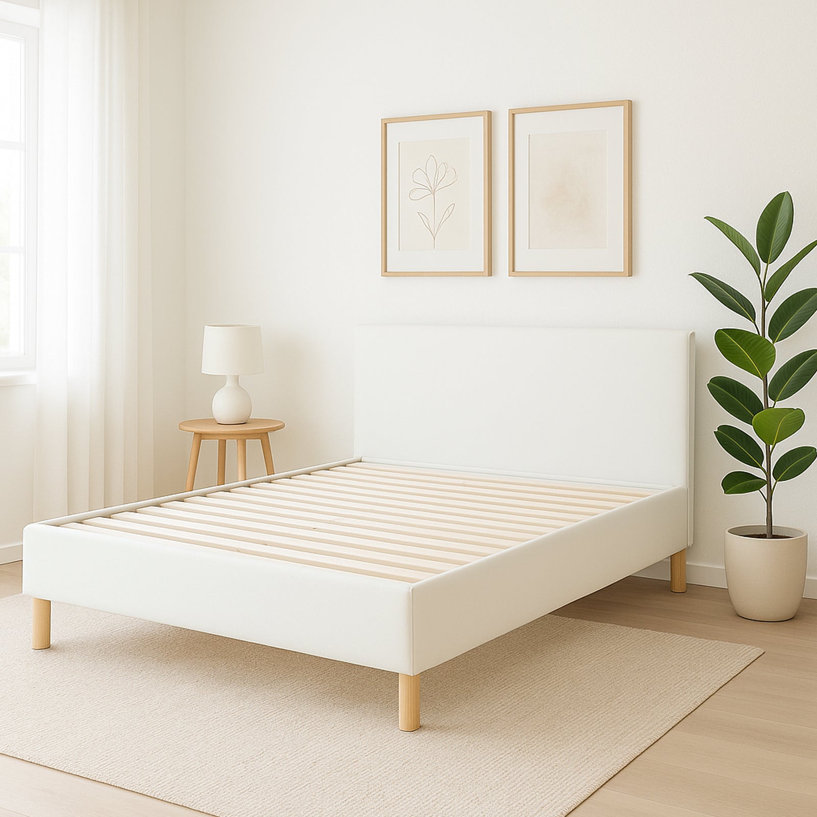 Skandinavisches Stoffbett Marquis: flexibler Lattenrost aus Holz