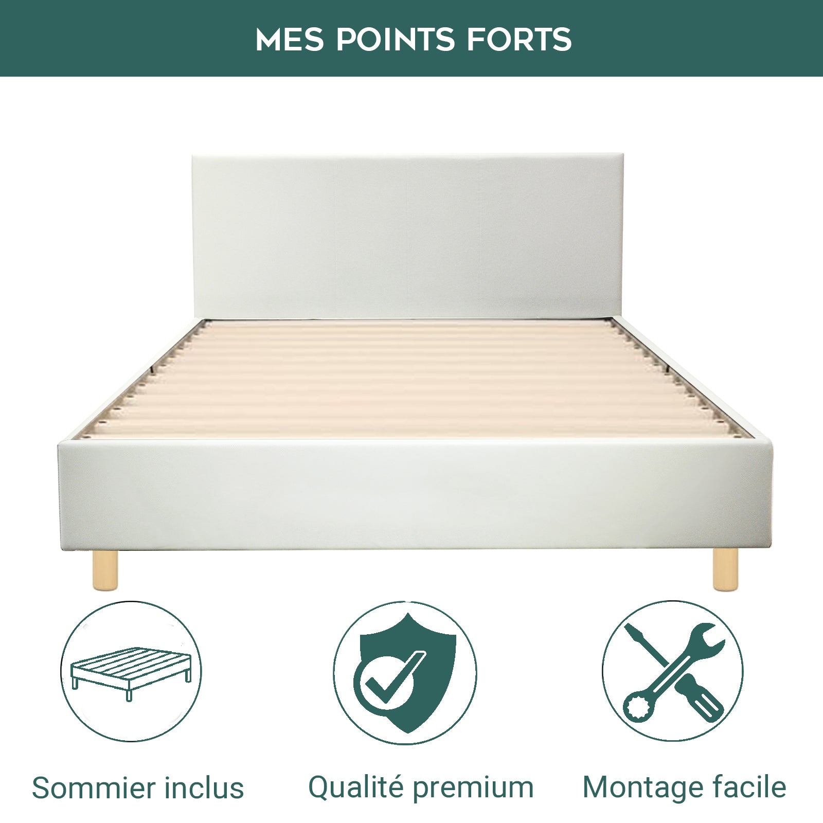 Skandinavisches Stoffbett Marquis: flexibler Lattenrost aus Holz
