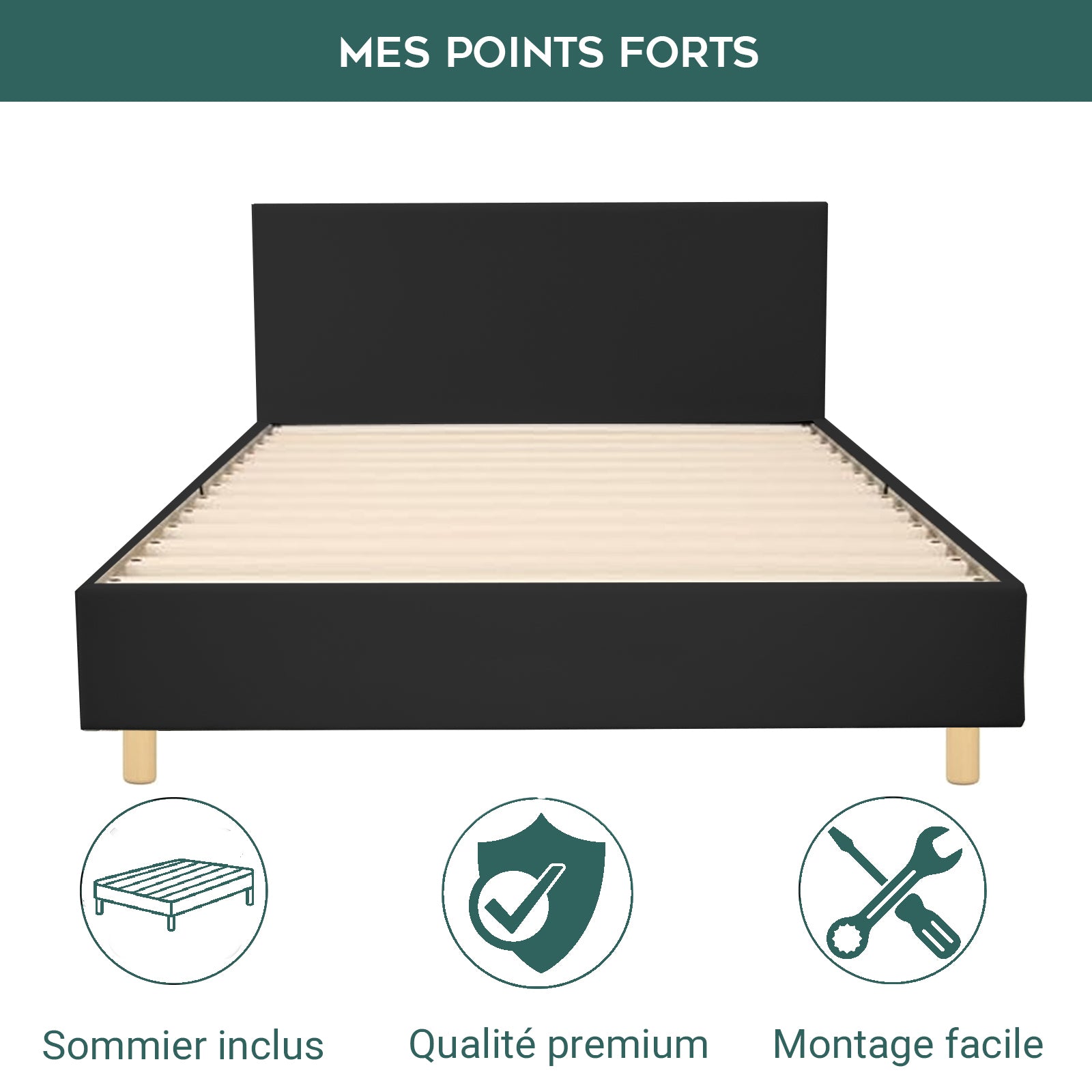 Skandinavisches Stoffbett Marquis: flexibler Lattenrost aus Holz