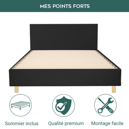 Skandinavisches Stoffbett Marquis: flexibler Lattenrost aus Holz