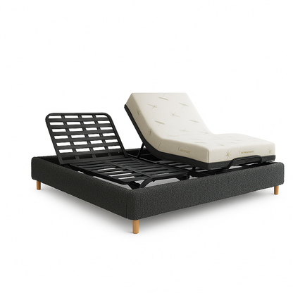 Pack lit électrique orthopédique bouclette gris Orthoflex : matelas inclus