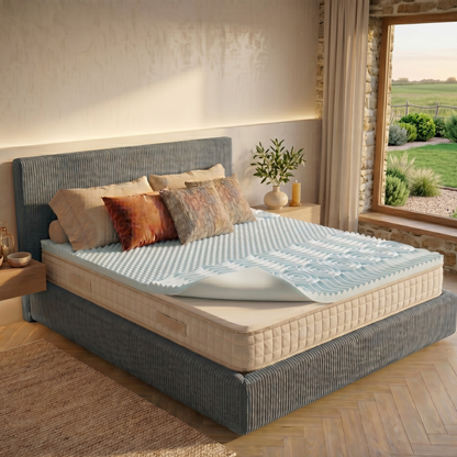Memory foam mattress topper, 7 comfort zones, cooling gel – Highland Collection