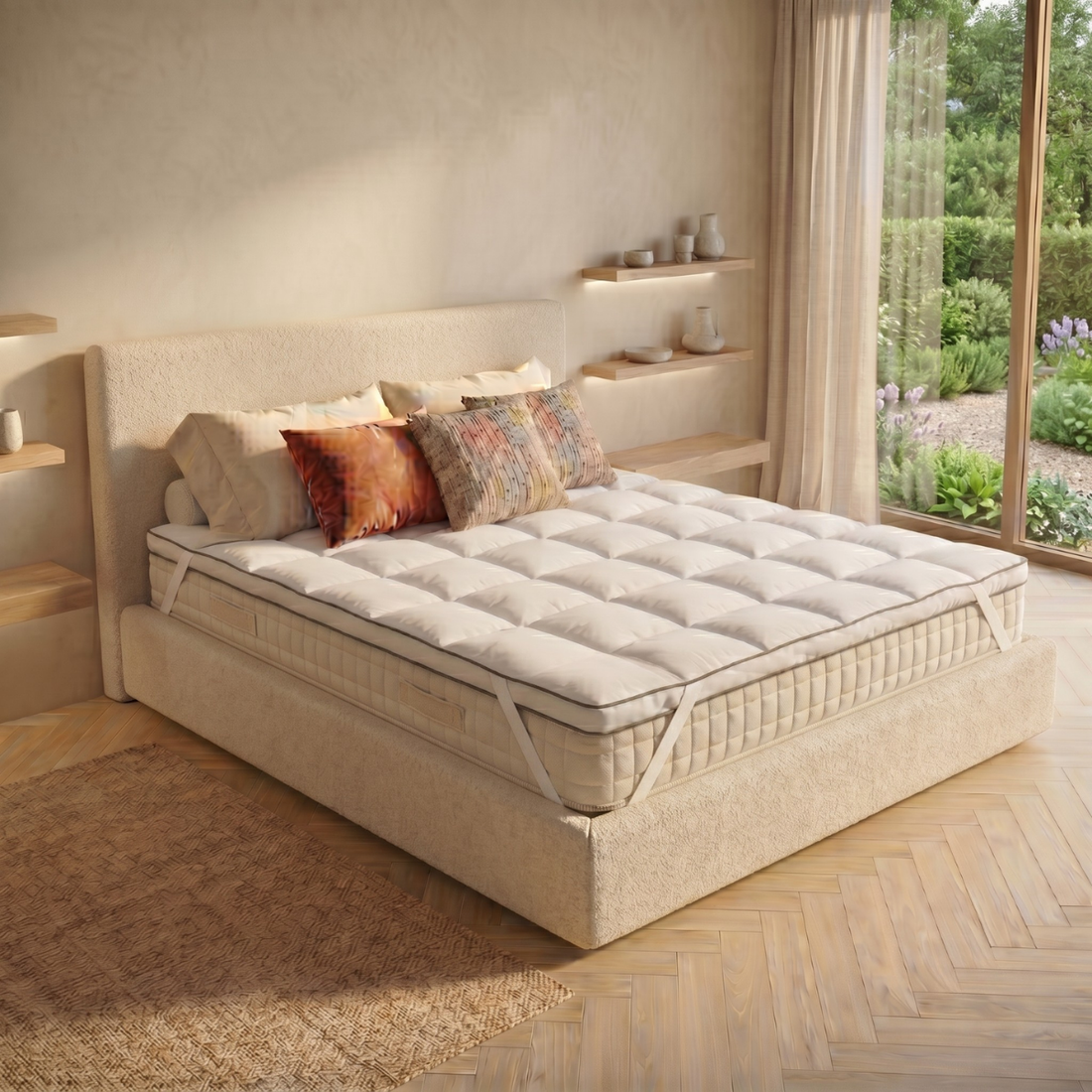 100% duck feather mattress topper, soft and ergonomic - XXL Feather Collection