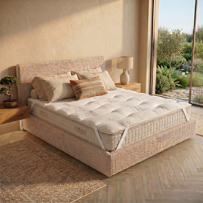 Cloud mattress topper: microfiber and mattress protector