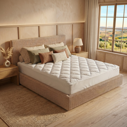 Microfiber mattress topper, enhanced comfort, elasticated edge - 3D Luxury Collection