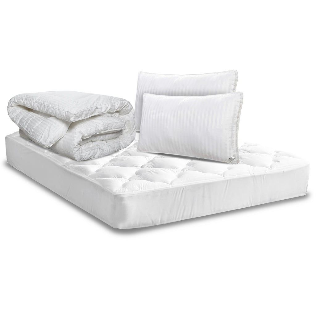 Pack Luxe :<br>Surmatelas + Couette + Oreillers