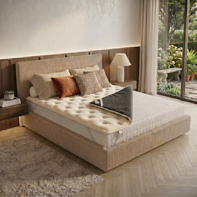 Surmatelas latex et mémoire de forme, enveloppe Bamboo - Collection Latex
