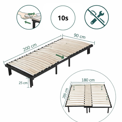 Extendable bed base, flexible wooden slats, adjustable width - Extendable Collection
