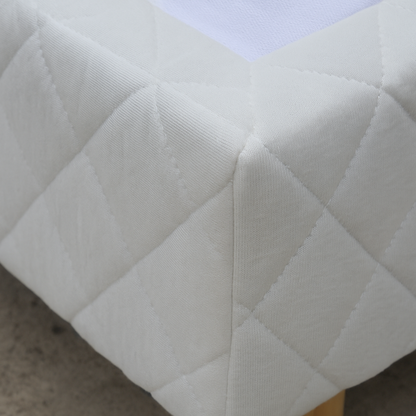 Sommier tapissier, contour tissu, structure bois, lattes flexibles - Collection Confort