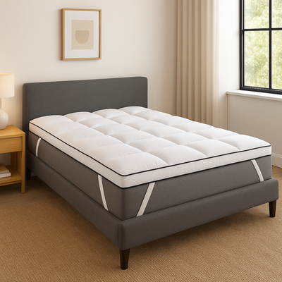 100% duck feather mattress topper, soft and ergonomic - XXL Feather Collection
