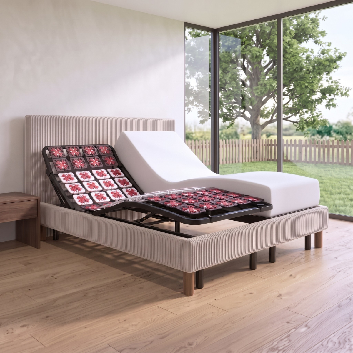 Tête de lit tissu, simili cuir, bouclette, velours côtelé - Accessoire compatible literie électrique