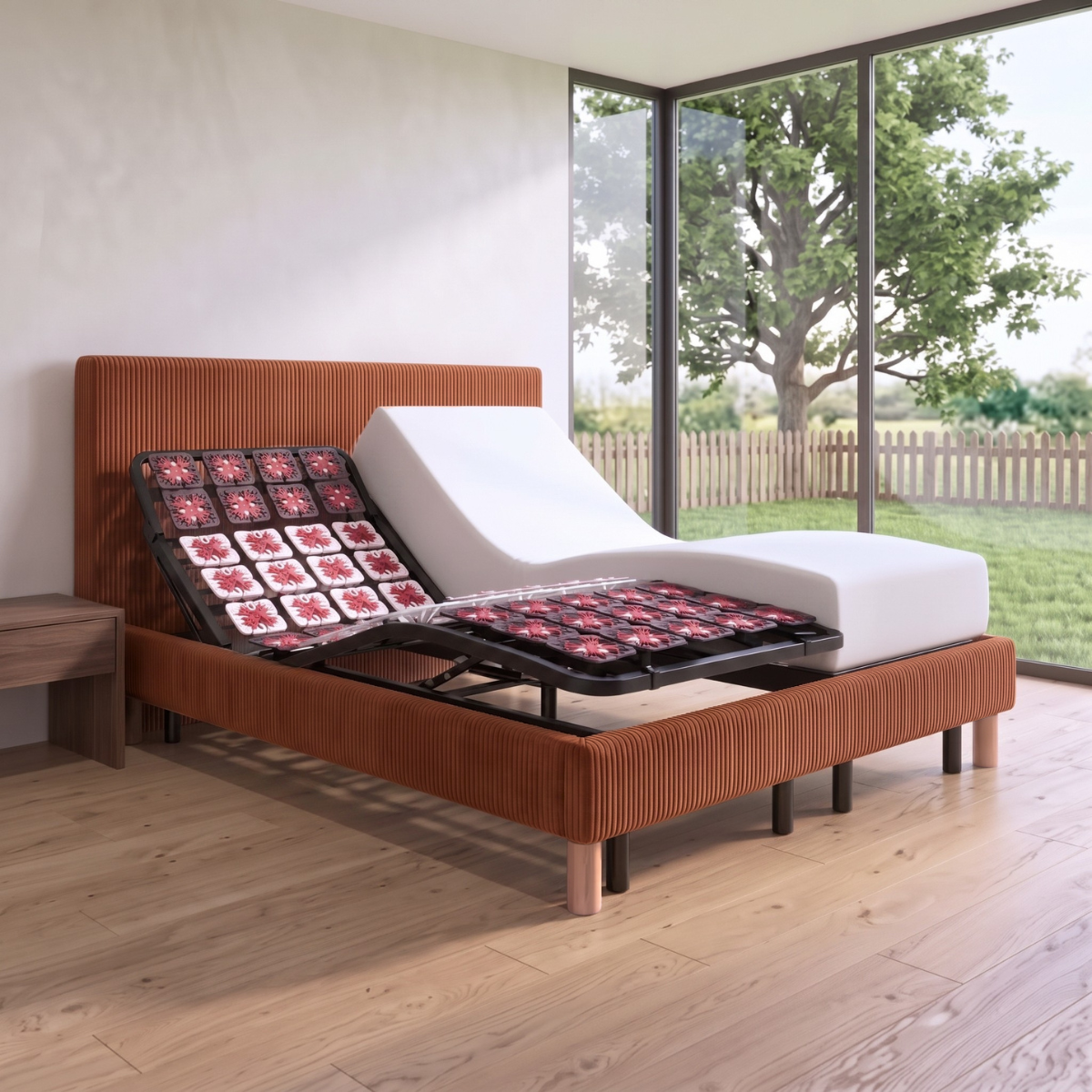 Tête de lit tissu, simili cuir, bouclette, velours côtelé - Accessoire compatible literie électrique