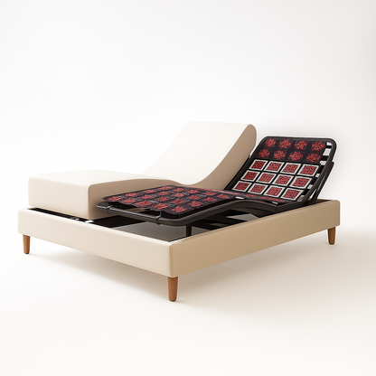 Pack lit électrique orthopédique, simili cuir blanc, matelas inclus - Collection Technoflex
