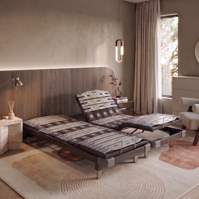 Built-in electric bed base, dual-technology (sprungs + slats) - Technomatic Collection