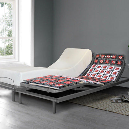 Pack Lit Electrique orthopédique Tissu gris foncé Technoflex : Sommier et Matelas