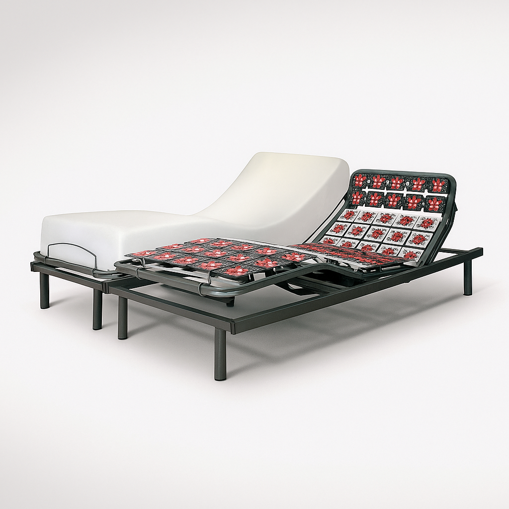 Sommier électrique, orthopédique à plots, matelas relaxation inclus - Collection Technoflex