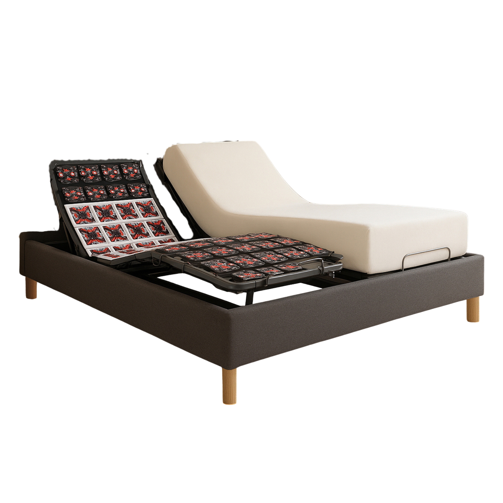 Pack lit électrique orthopédique, tissu gris foncé, matelas inclus - Collection Technoflex