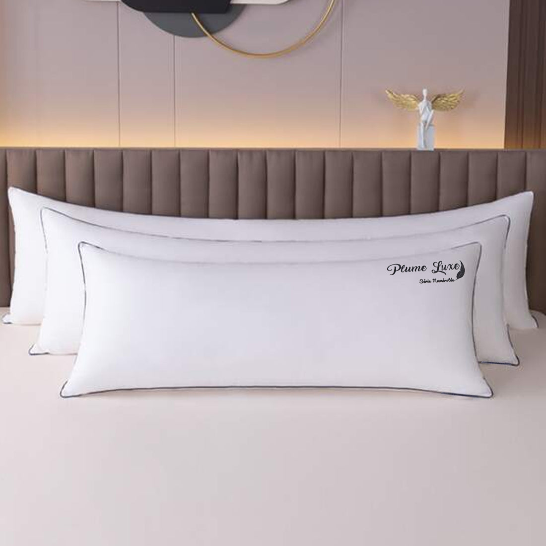 Traversin ergonomique, plumes de canard, duvet, tissu coton - Collection Luxe