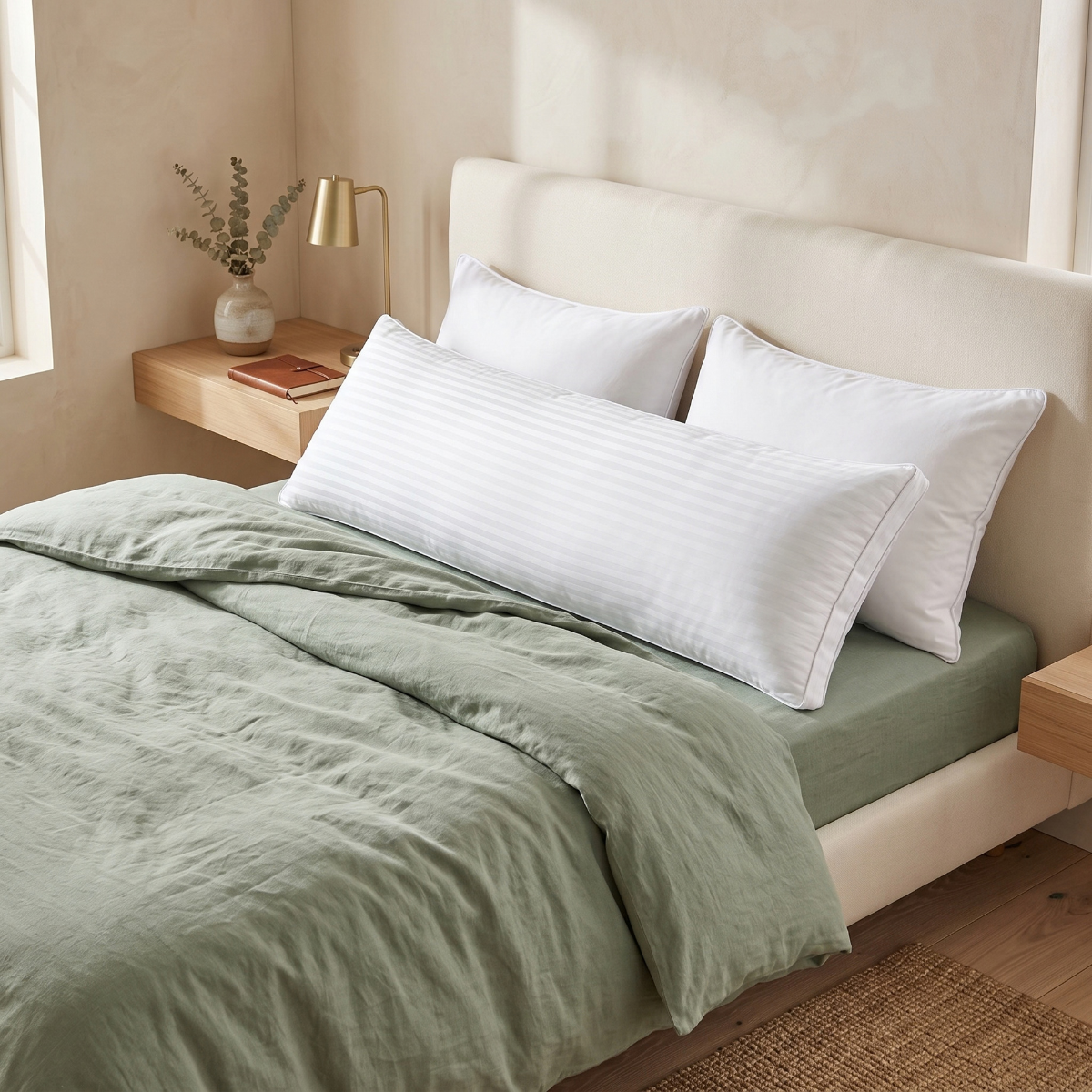 Traversin Hôtel Microfibre Tissu Jacquard Déhoussable - Collection Hôtellerie