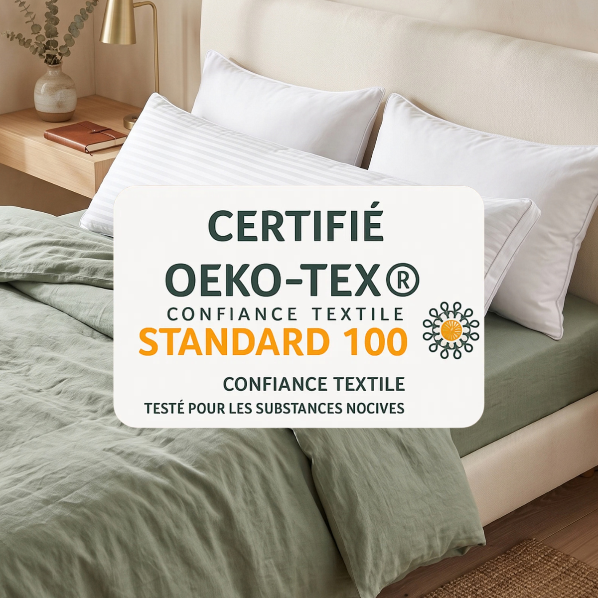Traversin Hôtel Microfibre Tissu Jacquard Déhoussable - Collection Hôtellerie
